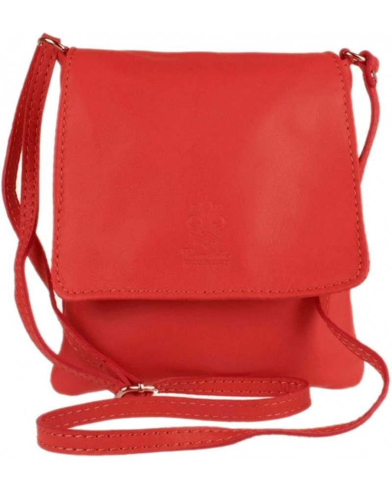 Womens Genuine Leather Cross-Body Bag Red $36.47 Crossbody Bags