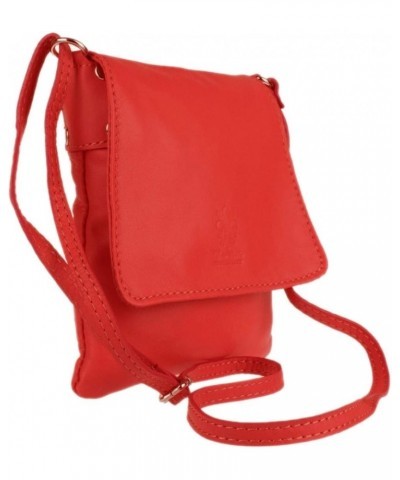 Womens Genuine Leather Cross-Body Bag Red $36.47 Crossbody Bags