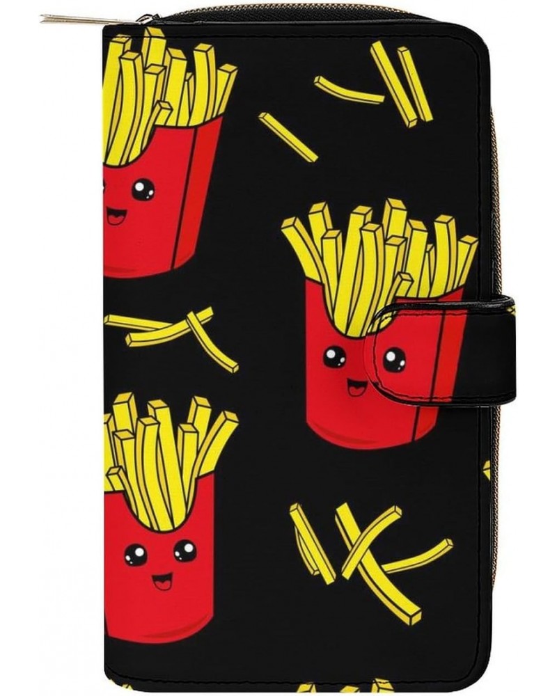 Colorful French Fries Womens Long Wallets Leather Large Capacity Wristlet Clutch Purse Credit Card Holder $19.43 Wristlets