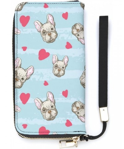 Bulldog Heart Wallets for Women Leather Purse Extra Capacity Wallet with 6 Card Slots Ultra Strong Stitching Slim Handbags $1...