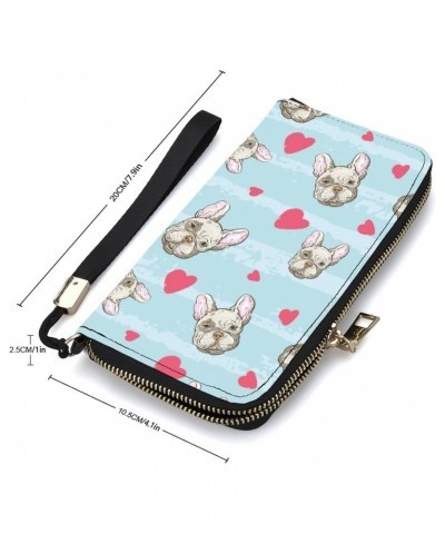 Bulldog Heart Wallets for Women Leather Purse Extra Capacity Wallet with 6 Card Slots Ultra Strong Stitching Slim Handbags $1...