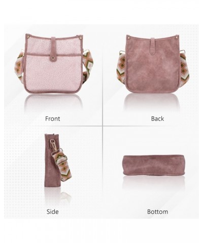 Crossbody Bags for Women Trendy Vegan Leather Plush Hobo Purses Shoulder Handbags with 2 Wide Shoulder Strap Pink $12.00 Cros...