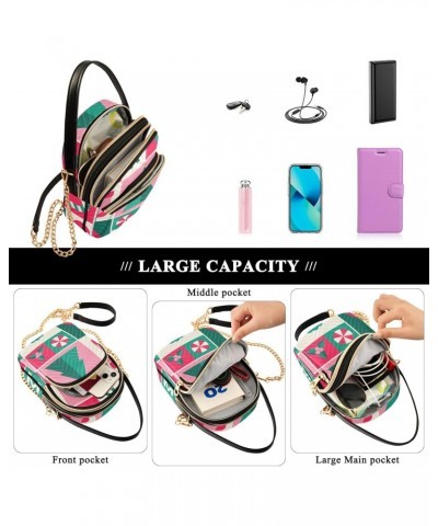 Women's Crossbody Handbags Clutch Phone Purse Square Cartoon Pattern Stylish Shoulder Bag with Detachable Chain Strap $11.44 ...