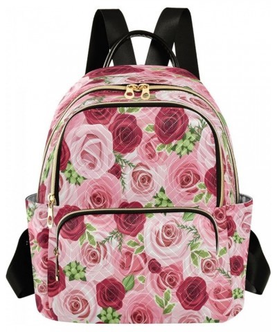 Fashion Backpack Mini Backpack Purse Casual Daily Backpack Red Pink Rose for Travel for College Work Medium $17.48 Backpacks