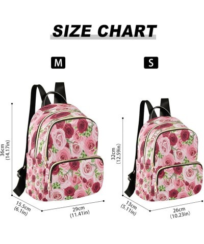 Fashion Backpack Mini Backpack Purse Casual Daily Backpack Red Pink Rose for Travel for College Work Medium $17.48 Backpacks