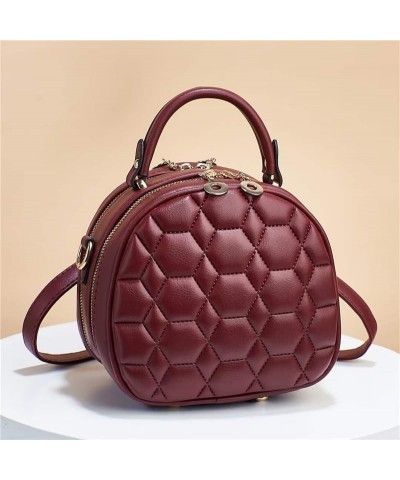 Women Fashion Quilted Handbags Leather Handbags With Shoulder Strap For Office Date Party Small Practical Bags Red $15.59 Totes