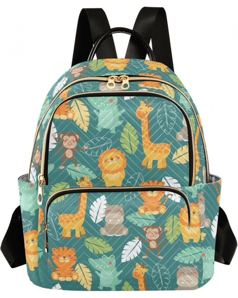 Jungle Animals Backpack Purse for Women Small Mini Women's Fashion Backpack with Strap Handbag Lady Purse,S $13.05 Backpacks