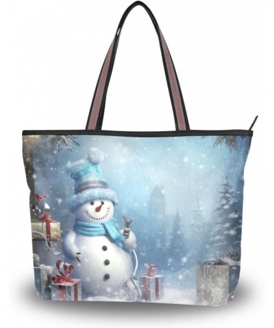 Christmas Snowmen Tote Bag for Women Casual Shoulder Bag Women Hobo Bag Top Handle Handbag for Shopping Travel Work $11.75 Totes