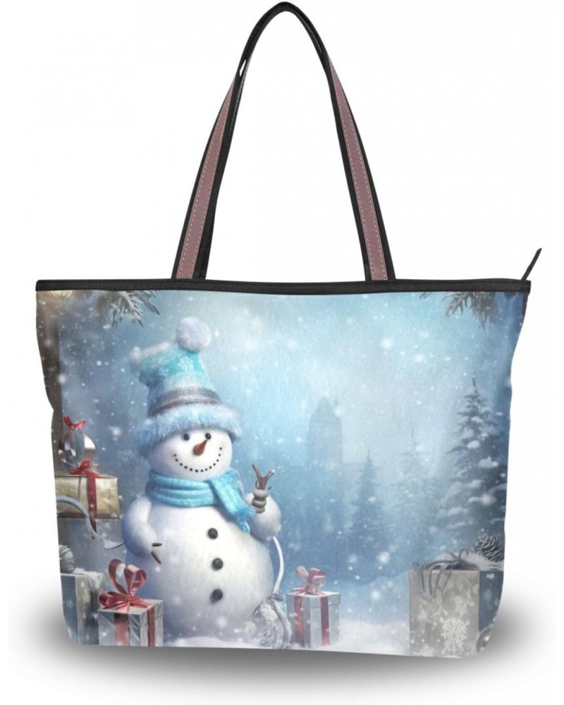 Christmas Snowmen Tote Bag for Women Casual Shoulder Bag Women Hobo Bag Top Handle Handbag for Shopping Travel Work $11.75 Totes