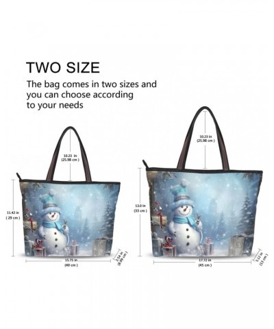 Christmas Snowmen Tote Bag for Women Casual Shoulder Bag Women Hobo Bag Top Handle Handbag for Shopping Travel Work $11.75 Totes