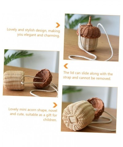 2 Pcs Rattan Satchel Hanging Basket Backpacks for Kids Hanging Planter Indoor Boho Shelves Kids Wallet Light Brown Beigex3pcs...