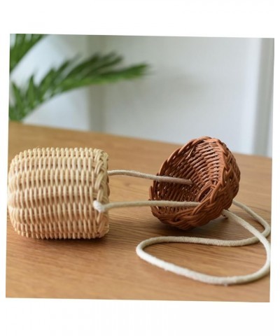 2 Pcs Rattan Satchel Hanging Basket Backpacks for Kids Hanging Planter Indoor Boho Shelves Kids Wallet Light Brown Beigex3pcs...