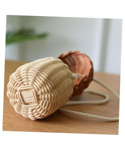 2 Pcs Rattan Satchel Hanging Basket Backpacks for Kids Hanging Planter Indoor Boho Shelves Kids Wallet Light Brown Beigex3pcs...