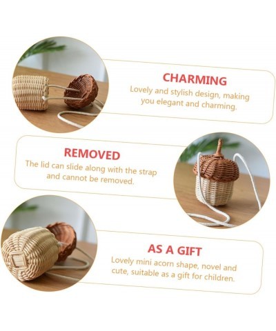 2 Pcs Rattan Satchel Hanging Basket Backpacks for Kids Hanging Planter Indoor Boho Shelves Kids Wallet Light Brown Beigex3pcs...