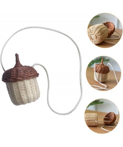 2 Pcs Rattan Satchel Hanging Basket Backpacks for Kids Hanging Planter Indoor Boho Shelves Kids Wallet Light Brown Beigex3pcs...