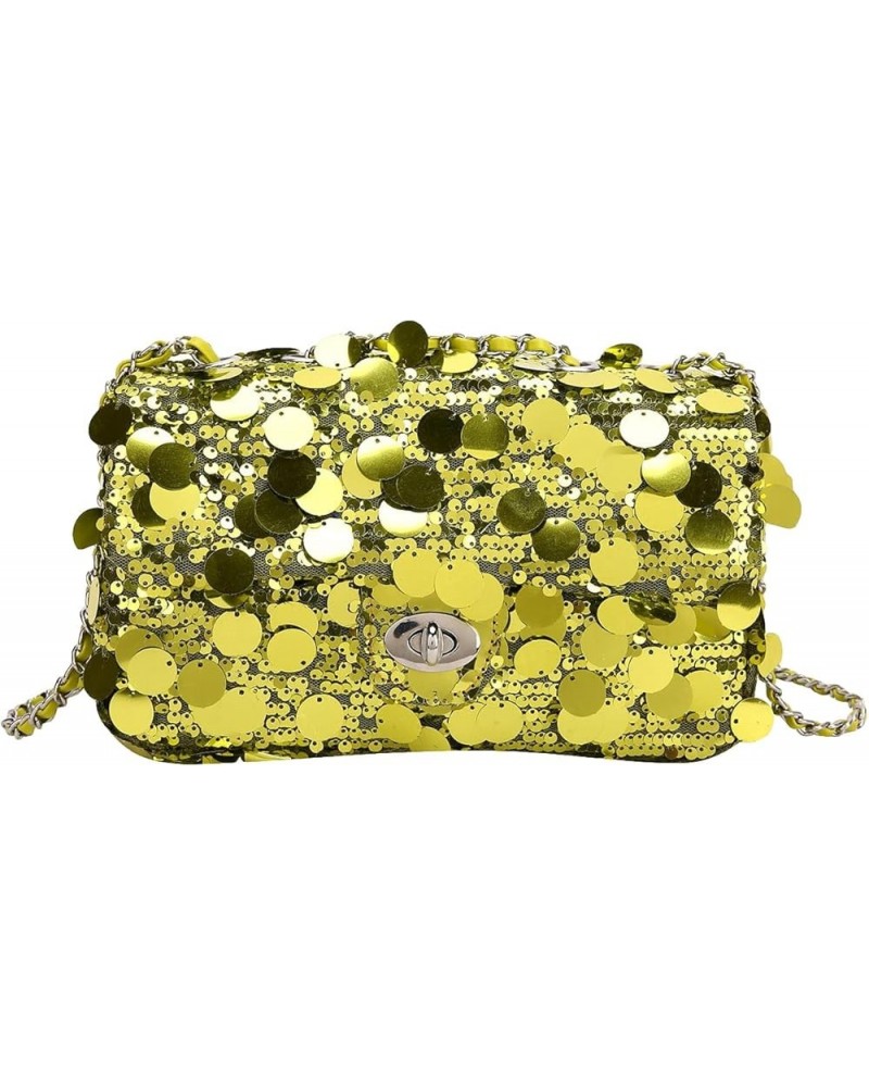 Women's Y2K Glitter Flip Chain Clutch Purse Prom Bags Strap Square Handbags Shoulder Bag for Evening Party Green $17.88 Shoul...