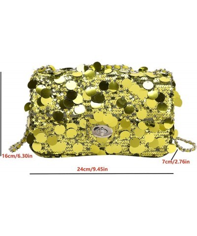 Women's Y2K Glitter Flip Chain Clutch Purse Prom Bags Strap Square Handbags Shoulder Bag for Evening Party Green $17.88 Shoul...