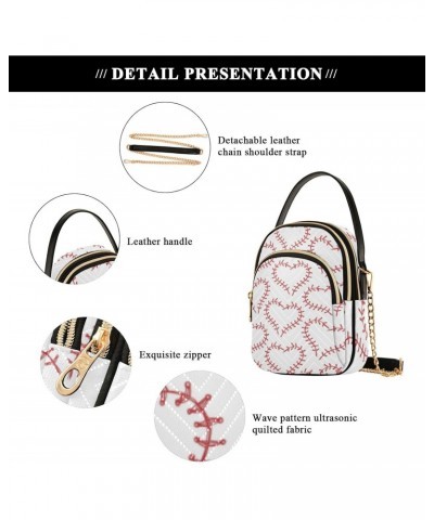 Valentines Cell Phone Purse Baseball Heart Crossbody Handbag Durable Shoulder Bag Sturdy Travel Pouch Compact Chic Bag for Wo...