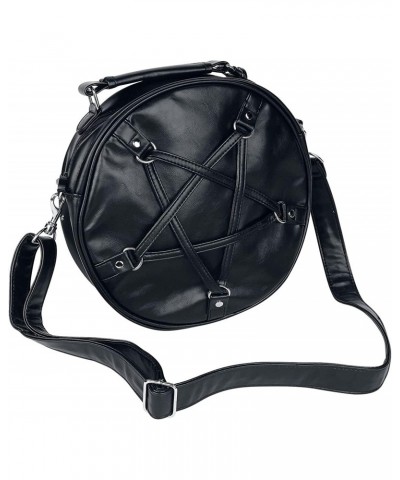 Pentagram Handbag Round - Gothic Crossbody Purse - Black Faux Leather Bag $17.98 Shoulder Bags