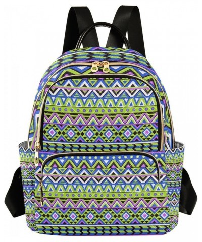 Tribal Geometric Ethnic Stripes Colorful Backpack Purse for Women, Anti Theft Backpack Lightweight Small Travel Backpack Shou...