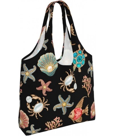 Starfish Single Shoulder Commuter Canvas Tote Bags For Women And Men Starfish 14 $12.75 Totes