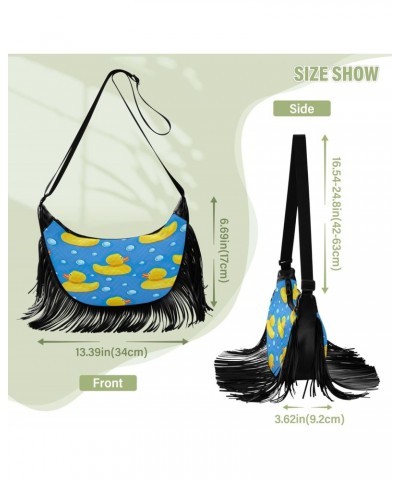 Purses for Moms Fringe Crossbody Bags for Ladies Trendy Shoulder Bag Cute Yellow Rubber Ducks Ducklings Soap $12.18 Crossbody...