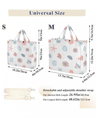 Pastel Colours Sea Shell Women's Tote Handbags Top Handle Satchel Shoulder Bag Crossbody Bag for Office Travel S $19.13 Totes