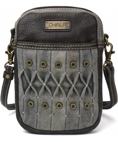 Crossbody Cell Phone Purse | Women's Wristlet Handbags with Adjustable Strap Origami Grey _ Teal Dragonfly $18.69 Wristlets