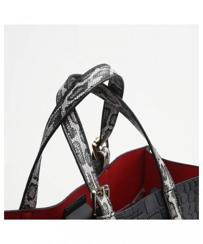 Women Fashion Crocodile Pattern Handbag Snakeskin Top Handle Tote Purse Shoulder Crossbody Bag Wine $39.08 Totes