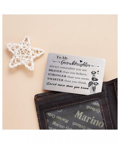 Granddaughter Gifts Engraved Metal Wallet Inserts Card Inspirational Granddaughters Gift from Grandma Graduation Birthday Car...