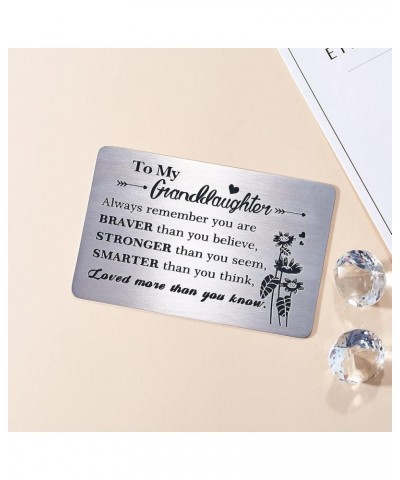 Granddaughter Gifts Engraved Metal Wallet Inserts Card Inspirational Granddaughters Gift from Grandma Graduation Birthday Car...