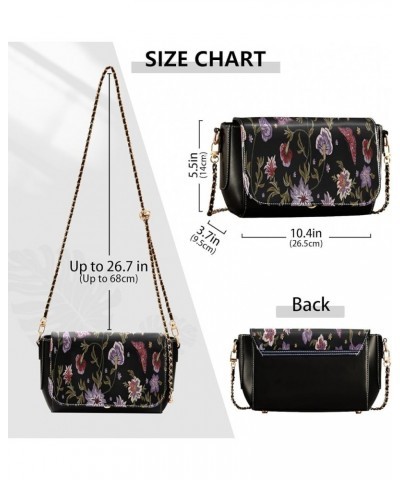 Crossbody Bags for Women Trendy Women's Black Shoulder Bag Small PU Leather Flap Cross Body Bag Handbags Pattern4 $21.72 Cros...