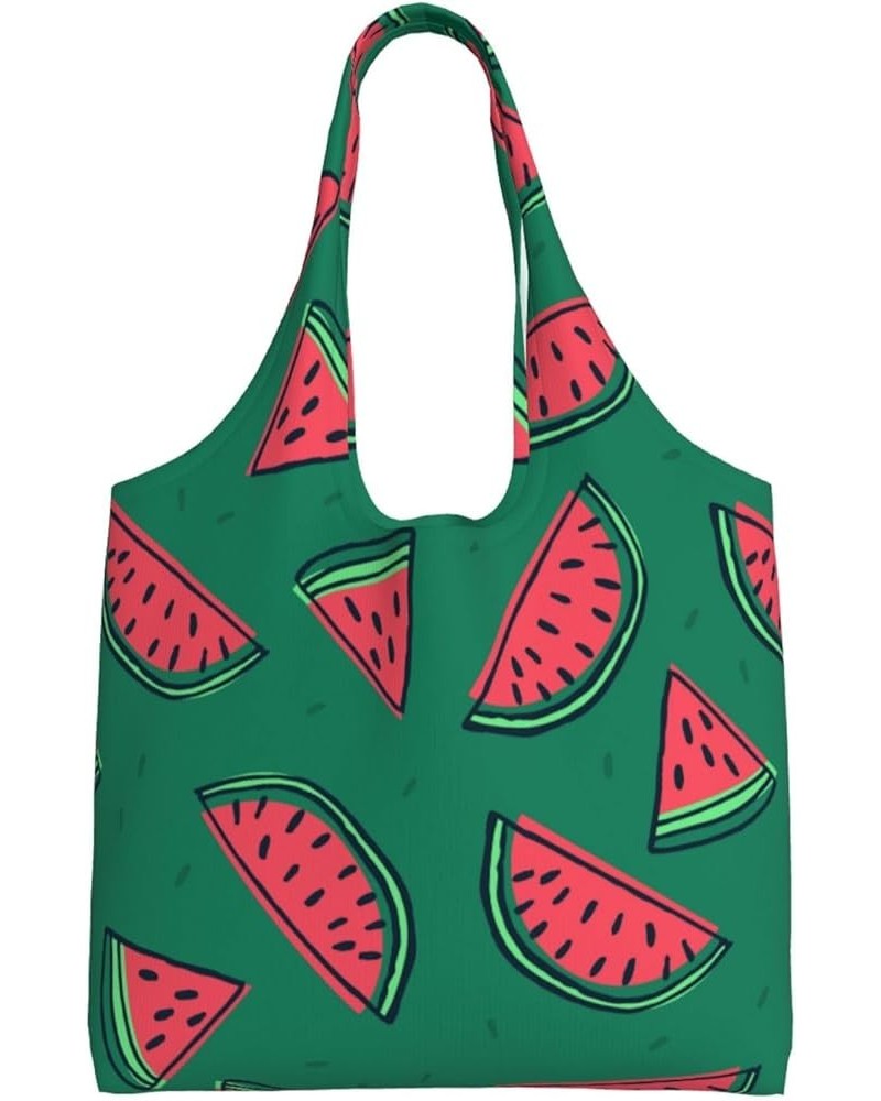 Watermelon Single Shoulder Commuter Canvas Tote Bags For Women And Men Watermelon 41 $9.89 Totes