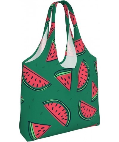 Watermelon Single Shoulder Commuter Canvas Tote Bags For Women And Men Watermelon 41 $9.89 Totes