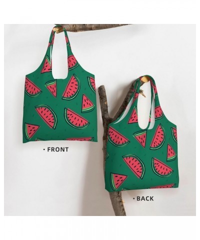 Watermelon Single Shoulder Commuter Canvas Tote Bags For Women And Men Watermelon 41 $9.89 Totes