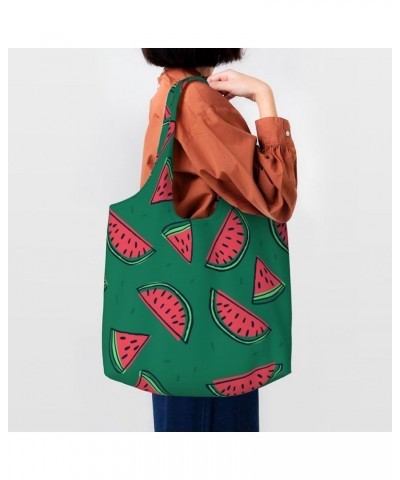 Watermelon Single Shoulder Commuter Canvas Tote Bags For Women And Men Watermelon 41 $9.89 Totes