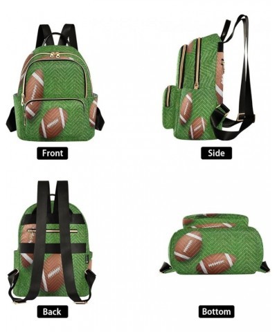 Football Ball Grass Green Women Backpack Purse Ladies Fashion Shoulder Bag Daypack Travel Bag 7.5L Small $17.04 Backpacks