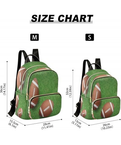 Football Ball Grass Green Women Backpack Purse Ladies Fashion Shoulder Bag Daypack Travel Bag 7.5L Small $17.04 Backpacks