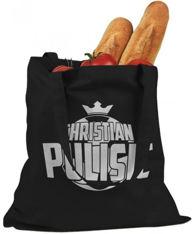 Christian Pusilic Cotton Canvas Tote Bag Black $12.32 Totes