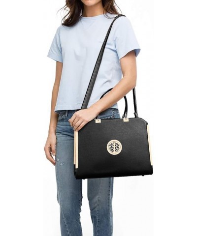 Women Purses and Handbags Top Handle Satchel Bags Large Shoulder Work Bag Tote with Wallet Black $15.99 Totes