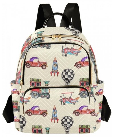 Women Backpack Truck Air Balloon Rocket Anti-Theft Travel Backpack with Luggage Belt Lightweight Handbag Lady Purse Roomy Dou...