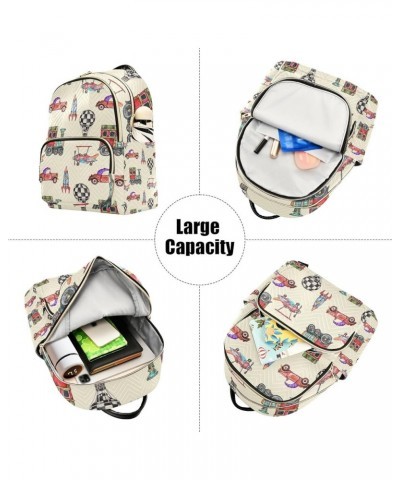 Women Backpack Truck Air Balloon Rocket Anti-Theft Travel Backpack with Luggage Belt Lightweight Handbag Lady Purse Roomy Dou...