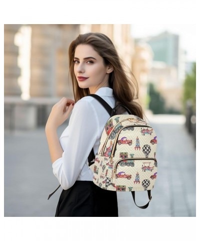 Women Backpack Truck Air Balloon Rocket Anti-Theft Travel Backpack with Luggage Belt Lightweight Handbag Lady Purse Roomy Dou...