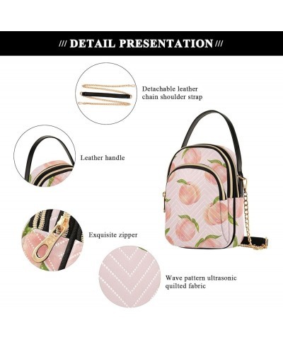 Colorful Monkey Quilted Purse Crossbody Wallet Bags for Women Peach Pink $14.34 Shoulder Bags