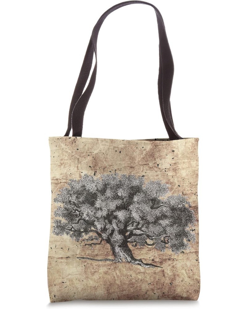 Cute Drawing Old Vintage Tree Cottagecore Aesthetic Tote Bag $12.16 Totes