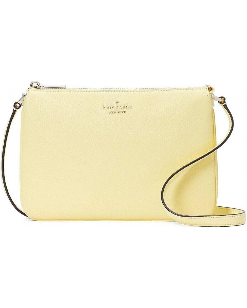 Kate Spade Leila Triple Gusset Crossbody Pebbled Leather Shoulder Bag, Yellow Margarita $52.57 Crossbody Bags