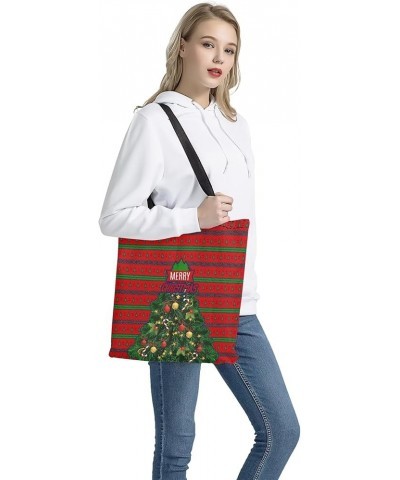 Women Tote Bag Large Shoulder Hobo Bags Casual Shopping Work Handbags Christmas Tree Stripe $9.78 Totes