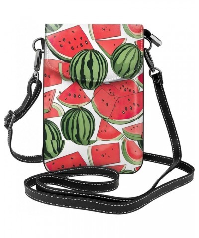 Sea Shell Print Cross-Body Bags For Women Small Cellphone Purse Shoulder Handbag Fashion Shoulder Bag With Red Watermelon $14...