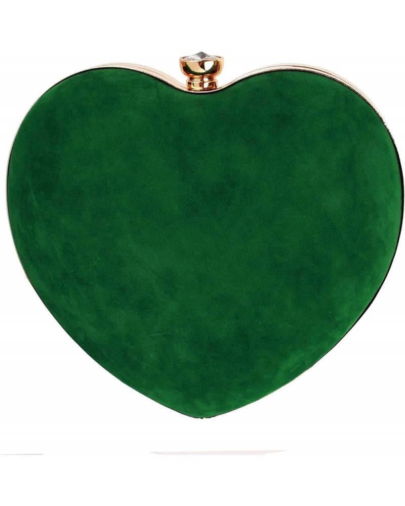 Mily Heart Shape Clutch Bag Messenger Shoulder Handbag Tote Evening Bag Purse 6459+green $13.23 Evening Bags