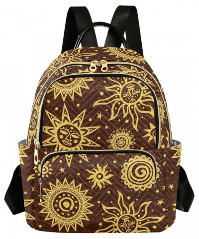 Mystical Boho Sun Moon Eyes Backpack Purse for Women Lightweight Back Pack Casual Daypack Travel Shoulder Bag Bookbag - S Sma...